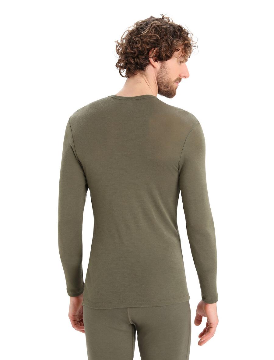 Base Layers Icebreaker Merino 175 Everyday Long Sleeve Crewe Thermal Top Męskie Oliwkowe | PL 1573EBCX